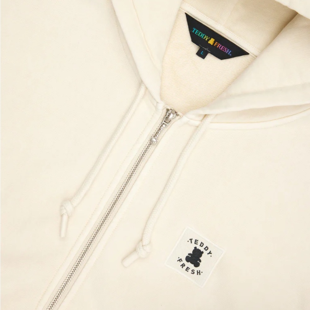 Teddy Fresh Classic Pigment Dye Zip Hoodie Natural Color Size M